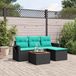 Maison Exclusive - 5-delige loungeset voor de tuin met kussens, noir kunststofvlechtwerk