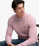 Superdry Homme Pull Cable Knit Col Rond Coupe Décontractée Pink Taille: Xxl