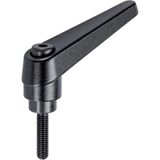 HALDER 24400.0664 Verstelbare klemhendel, zwart, d1 = 30 mm / d2=M16 / l1=50 mm