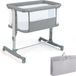 Lit bébé - Lit dans lit - Berceau - 83x48x80 cm - Avec matelas - À roulettes - Lavable - Gris - Parc - Lit - Chambre