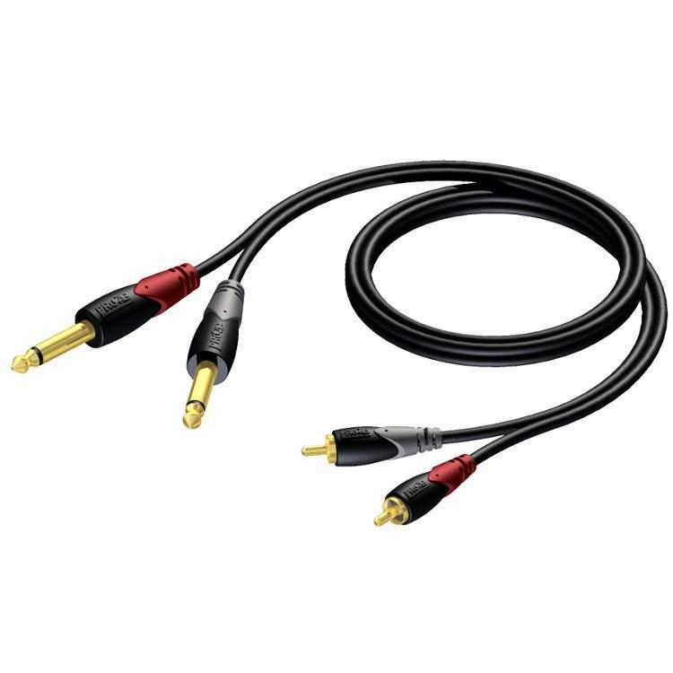 Procab CLA631 2x RCA - 2x jack verloopkabel 1.5m