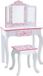 Chaise haute - Table de maquillage en bois rose/blanc