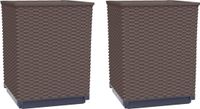 vidaXL Plantenbakken 2 stuks 30x30x37 cm polypropeen bruin