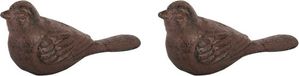 Esschert Design Esschert deurstopper vogel - 2 stuks - gietijzer - bruin