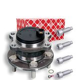 febi bilstein 102496 wiellagerset met wielnaaf, ABS-impulsring en montagemateriaal, 1 stuk