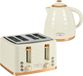HOMCOM Ensemble bouilloire et grille-pain Plastique, acier 24,1L x 19,5l x 23,2H cm Beige