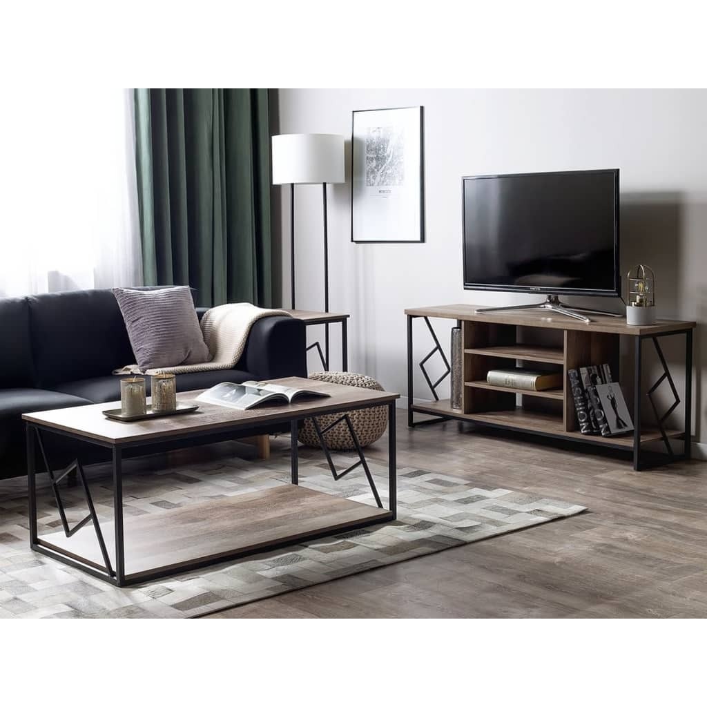 Beliani TV-meubel donkere houtkleur FORRES
