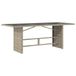 Poly rotan tuintafel met glazen blad 190x80x74 cm lichtgrijs