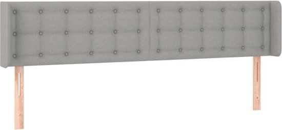 vidaXL Hoofdbord met randen 183x16x78/88 cm stof lichtgrijs