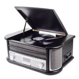 Denver MRD-51 BLACK Retro Platenspeler met DAB Radio, CD Speler, Cassette en MP3 - Zwart