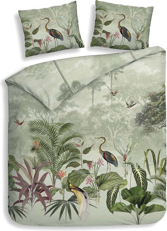 Heckettlane Heron Dekbedovertrek Lits-jumeaux - Katoen - 260x200-220cm - Groen