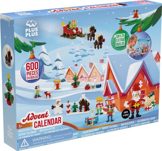 Plus-Plus Adventskalender - Bouwstenen - 600 Delige Bouwset - Vanaf 5 Jaar