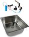 Évier en inox, 230V, 354x325x150 mm. Lavabo de camping avec robinet et pompe