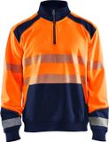 Blåkläder Sweatshirt halve rits High Vis 3556-2528 - High Vis Oranje/Marineblauw - S