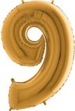 Grabo Folieballon - Cijfer 9 - Goud - 66cm
