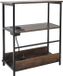 Merkloos Relaxdays Bijzettafel met stopcontact en USB, 58x45x18 cm, donkerbruin/zwart