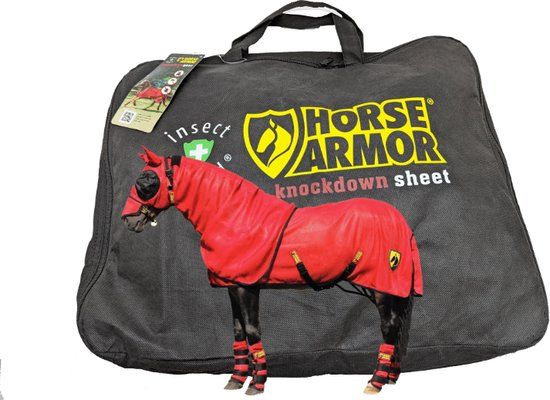 Horse Armor Knockdown Paardendeken - 191 cm - Insect Shield - Rood Zwart