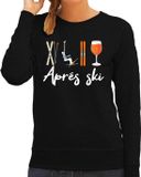 Bellatio Decorations Apres ski sweater dames - Apres ski - zwart - wintersport - grappig - skieen/snowboarden M