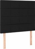 vidaXL Hoofdbord Zwart Stof 100x5x118/128 cm