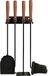 Merkloos / Sans marque Relaxdays Haardset, 5-delige Houtkachel Accessoires met Pook, Asschep, Borstel, Schraper en Wandhouder, 57x20x6.5 cm, Zwart