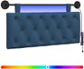 vidaXL - Hangend hoofdbord met LED-verlichting - Blauw - Stof