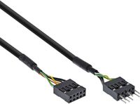 InLine 19995D 9-pins Zwart Audiokabel Verlengkabel 0.40m