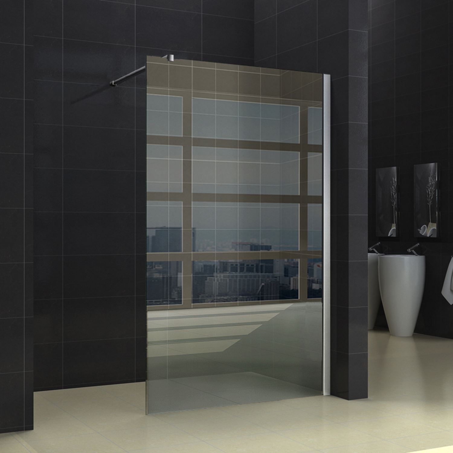 Wiesbaden Douchewand 10mm | Nano coating | Chroom | Inloopdouche