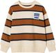 Vertbaudet Jongens sweater met ronde hals, gestreept, 80% katoen, 20% gerecycled polyester, maat 128
