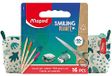 Maped - Etui Smiling Planet met schoolbenodigdheden – etui van stof + 12 kleurpotloden FSC + 1 schaar 16 cm + 1 puntenslijper met reserve + 1 witte gum