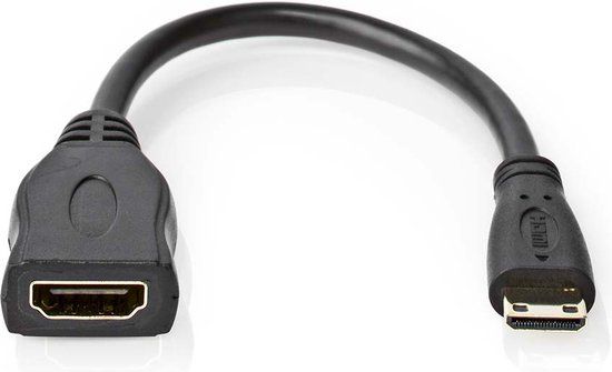 Nedis CVGB34590BK02 HDMI kabel 0,2 m HDMI Type A (Standaard) naar HDMI Type C (Mini) Zwart