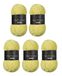 Wollbiene Softy Chenillewol, breiwol, 5 x 100 gram, babywol, 500 gram wol, super volumineus grof (geel 04)