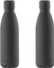Merkloos / Sans marque Makito Western Europe RVS waterfles/drinkfles zwart met schroefdop - 4x - 790 ml - Sportfles - Bidon - extra groot