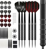 KOTO Darts 2 Sets Straight Black Brass Darts + 90 Pieces Accessories - Dartpijlen 18 Gram