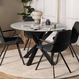 Giga Living Ronde Eettafel Axel - Ø120x75cm - Keramiek Grijs - Spinpoot