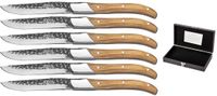Blackwell Steakmessen Laguiole - Raw Black Lemmet - Olijfhout - 6 Stuks