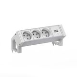 BACHMANN DESK2 GST18 RAL9010 aluminium voeding, 3 x UTE, 0,2 m, wit