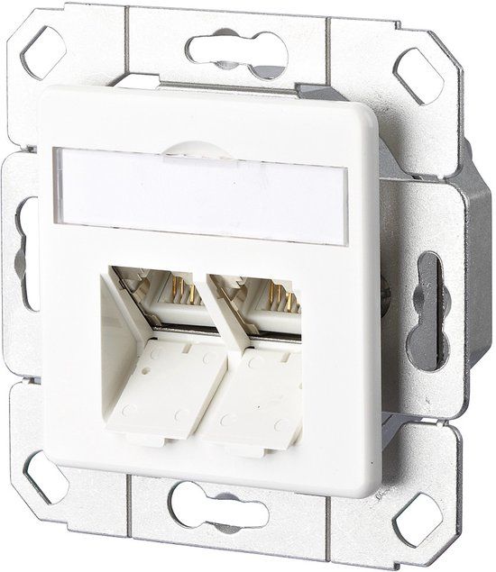 BTR Metz Connect 130C381102-I Netwerkdoos Inbouw CAT 6A 2 Poorten Zuiver Wit