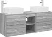 vidaXL Badkamerkastenset 3 st Grijs Sonoma 129 x 41 x 80 cm