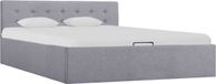 vidaXL Cadre de lit avec rangement hydraulique tissu gris clair 140x200 cm