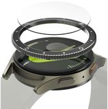 Ringke Bezel Styling + Tempered Glass Geschikt voor Samsung Galaxy Watch 7 40MM - RVS Watch Cover + Screen Protector - Zwart