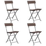 VidaXL Fauteuil de jardin terrasse polyrattan, acier brun 6 pièces