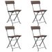 VidaXL Fauteuil de jardin terrasse polyrattan, acier brun 6 pièces