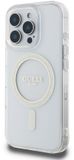 GUESS, Magsafe hoesje Geschikt voor Apple iPhone 16 Pro Max met glittercirkel, Transparant