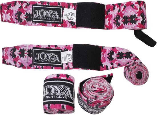 Joya Fight Gear Wrap Velcro - Bandages - Camouflage Roze - 350 cm