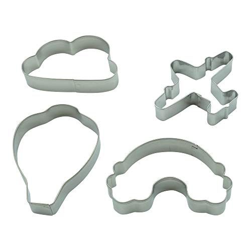 BekkiB Set of 4 Airplane Cloud Balloon Rainbow Cookie Cutters