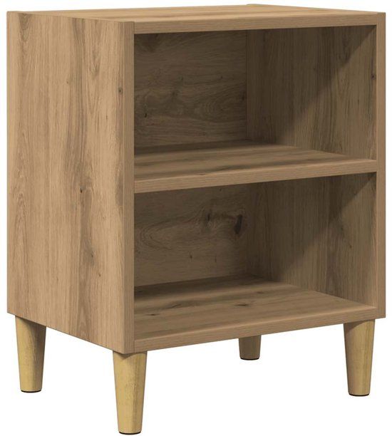vidaXL Nachtkastje - 40x30x50 cm - Bewerkt Hout - Artisanaal Eikenkleur