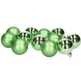 Decoris boules de Noël - 12x pc - vert - D6 cm - plastique - décoration de Noël - boules de Noël incassables