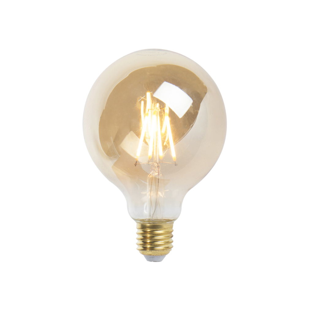 LUEDD E27 dimbare LED filament lamp G95 goldline 5W 360 lm 2200K