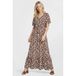 Geisha Maxi Dress with Print - Dark Brown