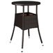 Table de jardin Ø60x75 cm verre trempé et poly rotin brun